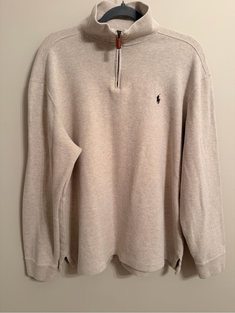 Ralph Lauren Men's Beige/Cream Half-Zip Sweater